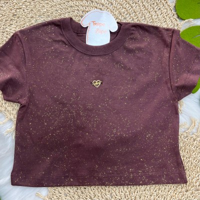 Conj. Blusa Coração e Short Brilhos - Uva